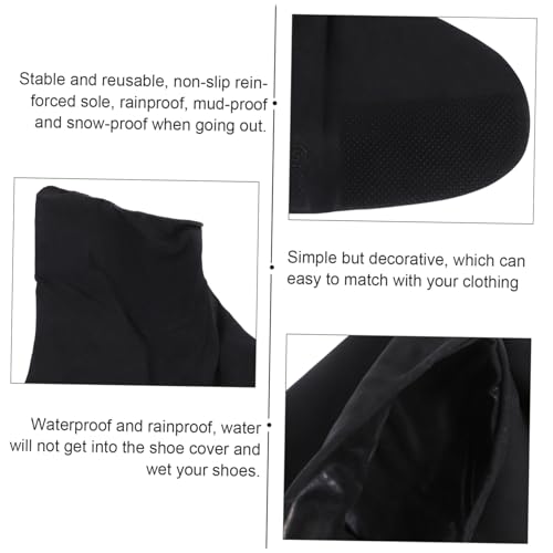 1 par de fundas impermeables para zapatos, protector de botas para exteriores, cubierta elástica para botas, accesorio para ciclismo y lluvia miniatura 5