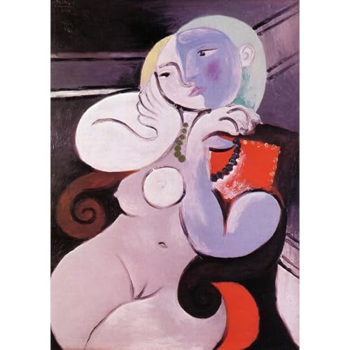 Femme nue dans un fauteuil rouge toile d'art pour salon chic