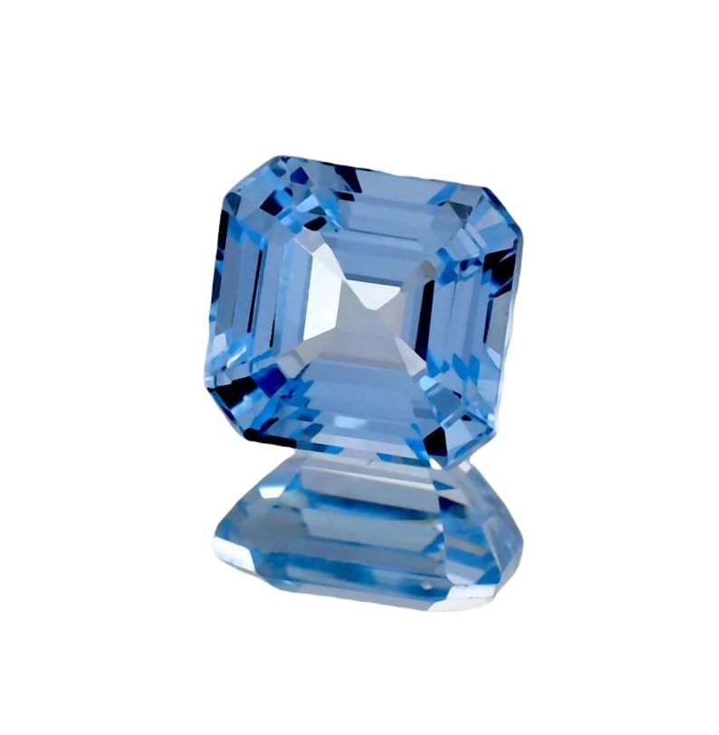 Aigue-marine naturelle en vrac forme Asscher 13x12mm pour bricolage bague pendentif collier