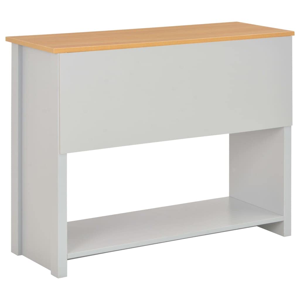 Mesa Consola Gris Mesa Consola Clásica de Madera con Cajones y Estante para Decoración 97x35x76 cm
