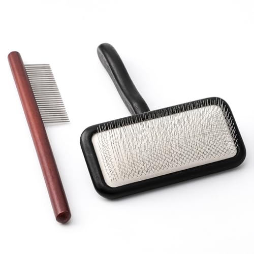Carpet Rake & Sheepskin Brush Cleaner, 2PCS (Black)