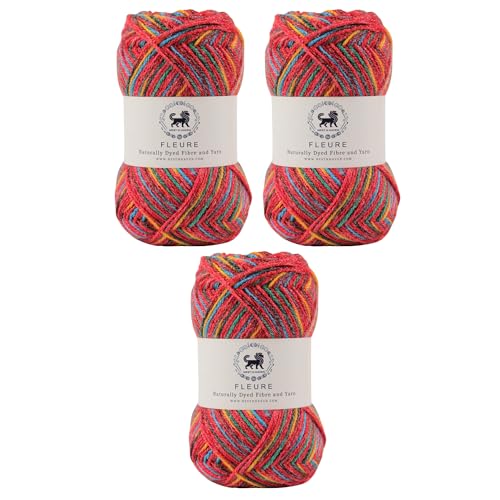 Image of Nestnhaven Acrowools Fleure Hand Knitting and Crochet Yarn. Pack of 1 Ball - 100gms. Shade no - NNHF (Multicolor20) | (300 Gm)