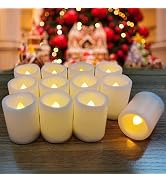 12 Pack Battery Operated Candles (1.5 x 2 inches) LED Flameless Votive Tealights Tea Lights Elect...