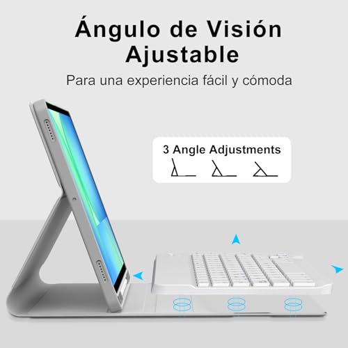 Teclado para Samsung Tab S10 FE bluetooth funda con teclado español Ñ Galaxy S9 FE 4