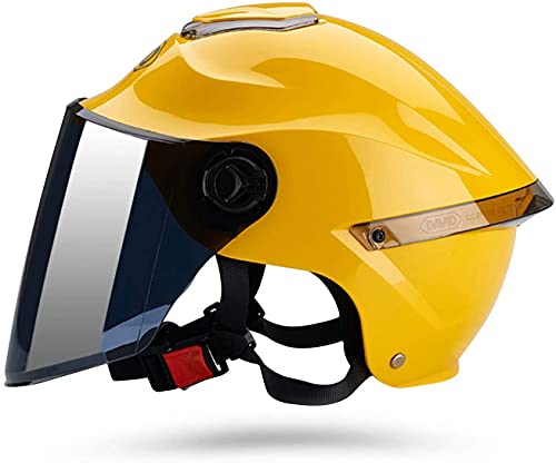 YLXD Casco de Motocicleta con Visera, Adecuado para ciclomotores, Scooters, cruceros, Pase la Prueba de colisión para Cumplir con la Seguridad Vial E,52-64cm Cover