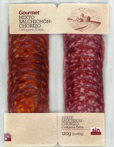 Marca Blanca - Gourmet Mixto Salchichón Chorizo Lonchas, 120g