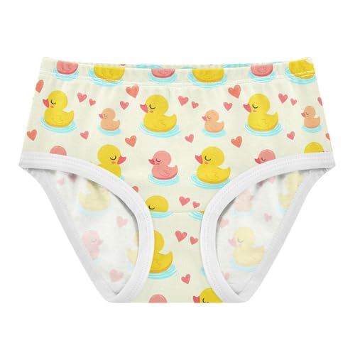 Cute Rubber Duck Heart Yellow Toddler Girls's Underwear 2T 2302222