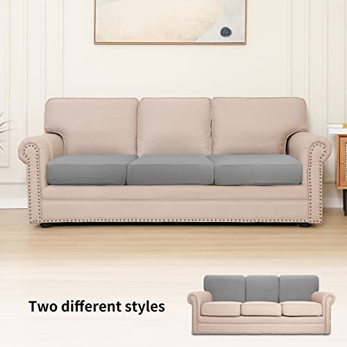 Image of Easy-Going Stretch 3 Pieces Couch Cushion Cover for Sofa Seat