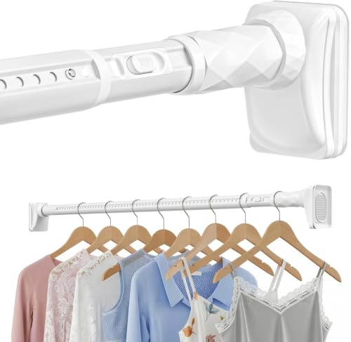 Image of White Closet Rods For Hanging Clothes,41-87 In heavy duty tension rod