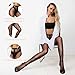 beizhou Black Ribbon Pantyhose for Women – High Waist Silky Sheer Slimming Tights with Criss-Cross Detail, Visual Leg Shaping – Comfortable Fashion Hosiery for Elegant Everyday Wear