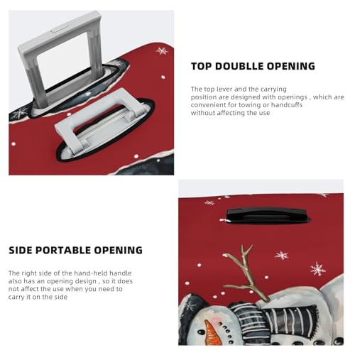 Watercolor Cute Snowman Black Top Hat Elastic Travel Luggage Covers Dustproof Scratch-Resistant Suitcase Protector Fit 22-24 Inch3