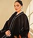 DIVINELY CRAFTED Abaya For Women And Girls - Modest And Fashionable Wear For Formal/Everyday Use, Wrinkle Free, Long Sleeves, Middle Eastern Style, Black, XXL (Length 60)