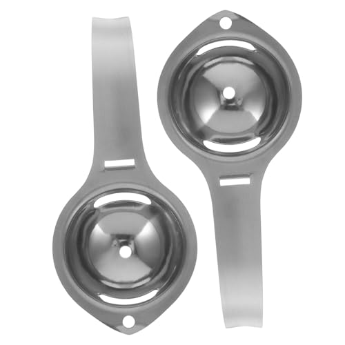 MUCKLILY 2Pcs Stainless Steel Egg Separator Tool Egg Yolk White Divider Kitchen Gadget for Baking and Cooking Easy to Clean Store for Precise Egg Separation