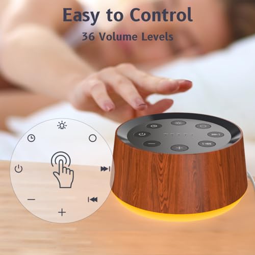 Image of Brown Noise Sound Machine with 30 Soothing Sounds 12 Colors Night Light White Noise Machine for Adults Baby Kids Sleep Machines with 36 Volume Levels Memory Function 5 Timers for Home Office Travel