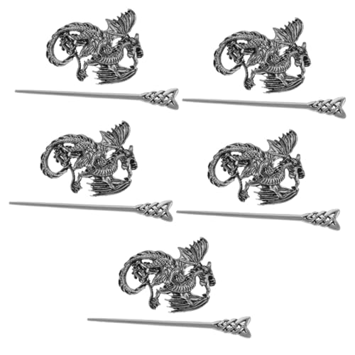 Épingles à cheveux vintage FRCOLOR en alliage pour chignon et queue de cheval (Lot de 5)