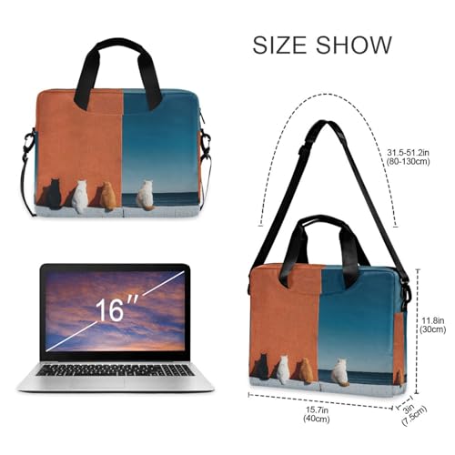 Maletín para laptop con estampado de gatos 13-16 pulg. miniatura 4