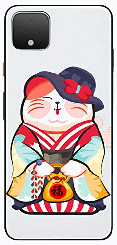 Mixroom - Funda protectora de TPU silicona blanda fondo transparente para Oppo A92S fantasía gato japonés porta riqueza T401