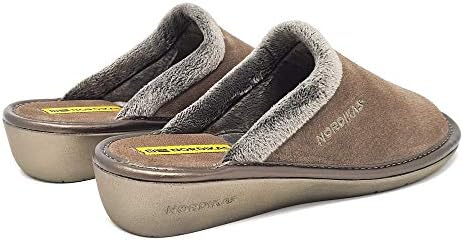 Nordikas 234 Women's Comfy Slide Slippers, Genuine Suede Fuzzy Wool-Like Plush Fleece Lined Clog, Relaxed Fit Slip-On House Shoes, Indoor/Outdoor, Made in Spain | Image 1