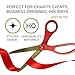 Red Ribbon Cutting Ceremony Kit - 25 Inch Giant Grand Opening Scissors With Gold Blade and Red Satin Ribbon for Grand Opening Business Ceremonial Christmas and Special Events