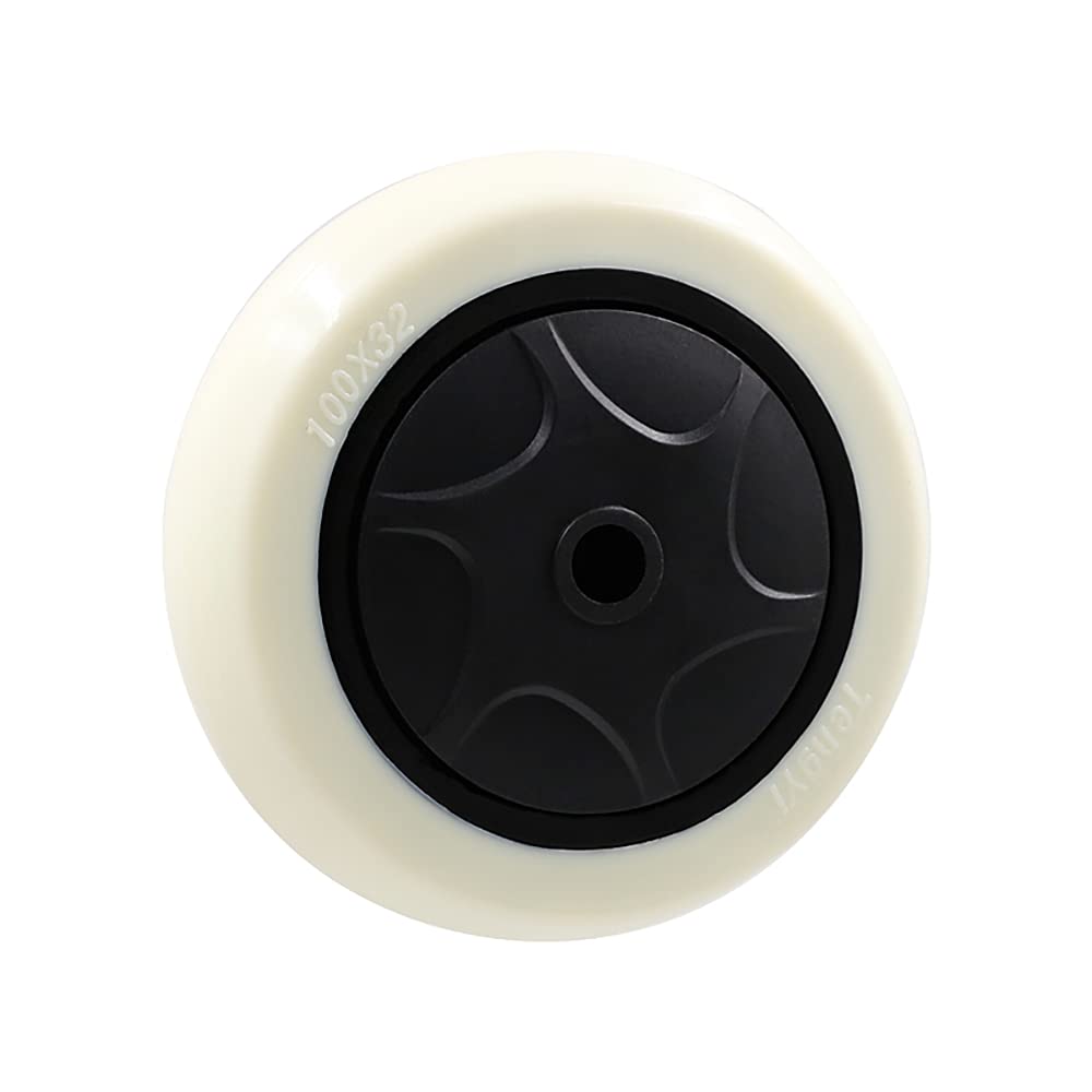 Ruote Girevoli da 75/100 mm con Freno, Ruota Girevole con Filettatura M12, Ruota in PP per Carichi Pesanti per Mobili, Banco da Lavoro, capacità di Carico 360 kg, Set di 4