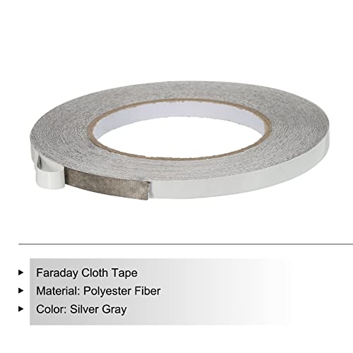 Image of MECCANIXITY Faraday Cloth Tape 0.31 inch W x 65 Feet Double Sided Conductive Cloth Fabric Adhesive Tape Roll for Laptop Cable EMI Shielding