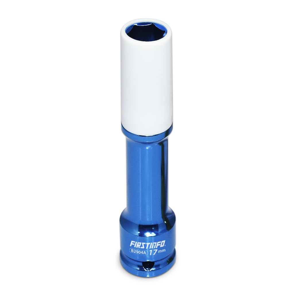 FIRSTINFO 1/2-Inch Impact Drive Lug Nut Socket 17mm CR-MO Thin-Walled Wheel Rim Protector, 150mm Long, Non-Marring-image-13