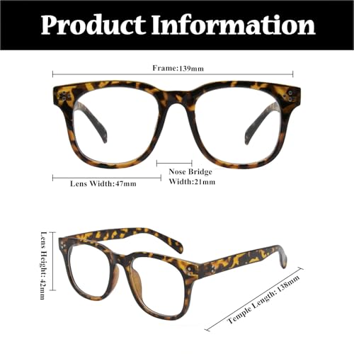 Image of LJCZKA Blue Light Blocking Glasses for Women Men Retro Square Frame Computer Gaming Glasses Anti Eyestrain Eyeglasses