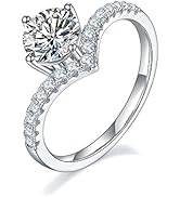 Lorajewel Moissanite Ringe für Frauen Sterling Silber 925 mit Funkelnden Kristall Trauringe Hochz...