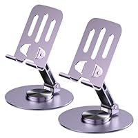 XunyLyee 2 Pack Dual Folding Mobile Phone Stand,360 Degree Rotating Mobile Phone Holder for Desk,Compatible with iPhone 15 14 13 12 11, Samsung,HUAWEI,All Smartphones