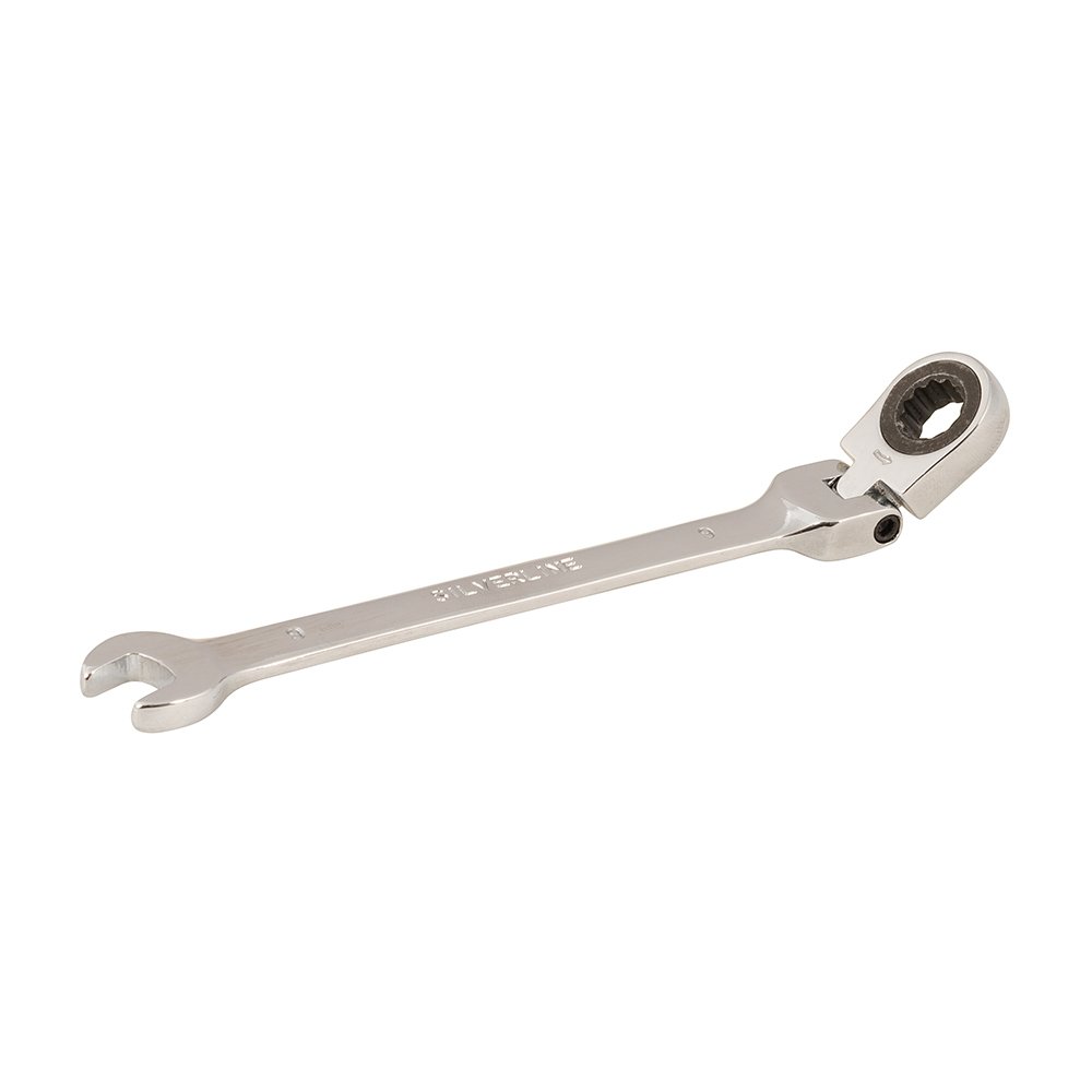 Silverline 427665 Flexible Head Ratchet Spanner, 9 mm