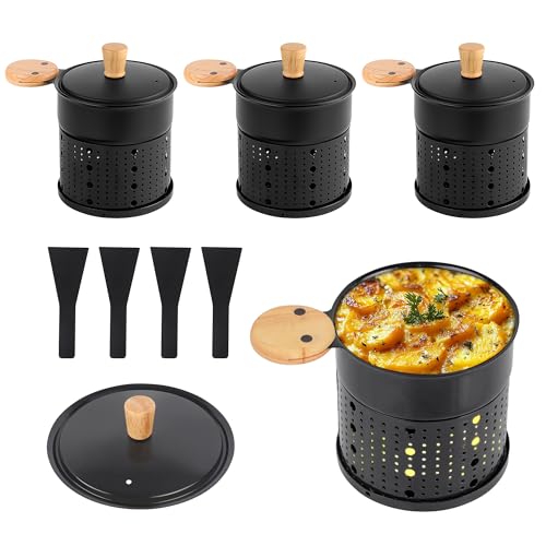 ipow 2er Set Mini Raclette Grill, Racletteofen Set antihaftbeschicht Kerzenraclette für Teelichter,...