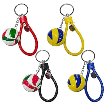 Portachiavi Da Pallavolo In 4 Pezzi, Portachiavi Con Ciondolo, Portachiavi Unisex, Creativo, Portachiavi Souvenir Di Gioco, Piccolo Regalo Per Gli Amanti Della Pallavolo