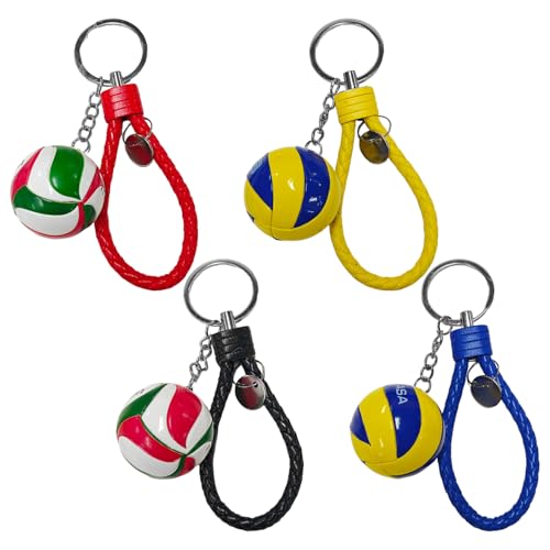 Immagine prodotto: Portachiavi Da Pallavolo In 4 Pezzi, Portachiavi Con Ciondolo, Portachiavi Unisex, Creativo, Portachiavi Souvenir Di Gioco, Piccolo Regalo Per Gli Amanti Della Pallavolo
