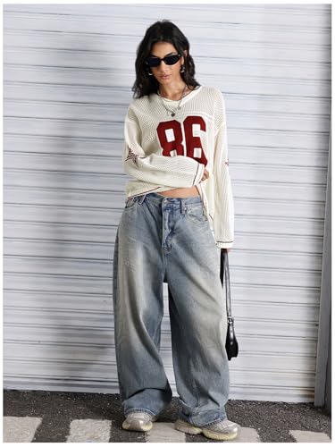 Image of Verdusa Women's Y2k Crochet Tops Jersey Shirts Graphic Going Out Summer Outfits Oversized Streetwear