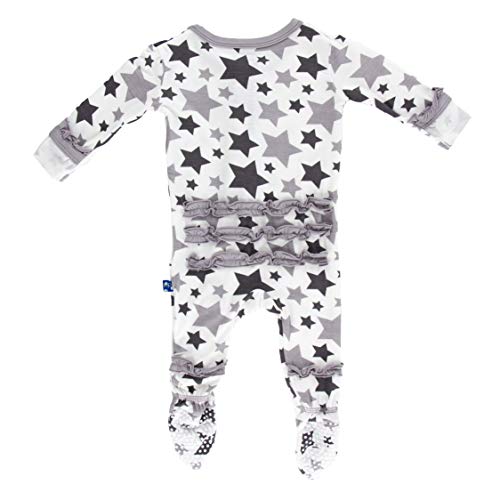KicKee Pants Essentials Print Classic Ruffle Footie with Snaps, Soft Sleepwear, One-Piece Baby Clothes2