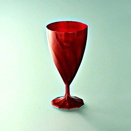 6 Vasos de vino plástico, desechables, Adiserve-, color rojo