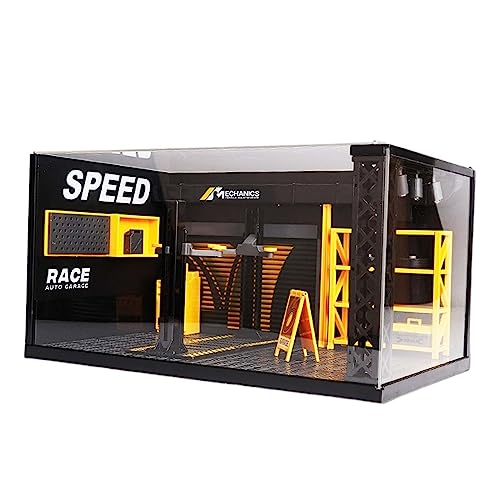 EHJRE Garaje de Coche Diorama 1/24, Modelo de Escena de Taller de Coche Modelo Diorama, Modelo de Pa