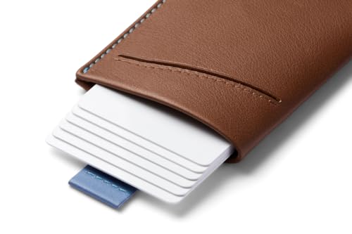 Bellroy Card Sleeve (Premium Leather Card Holder or Minimalist Wallet, Holds 2-8 Cards or Business Cards, Folded Note Storage) - Hazelnut3