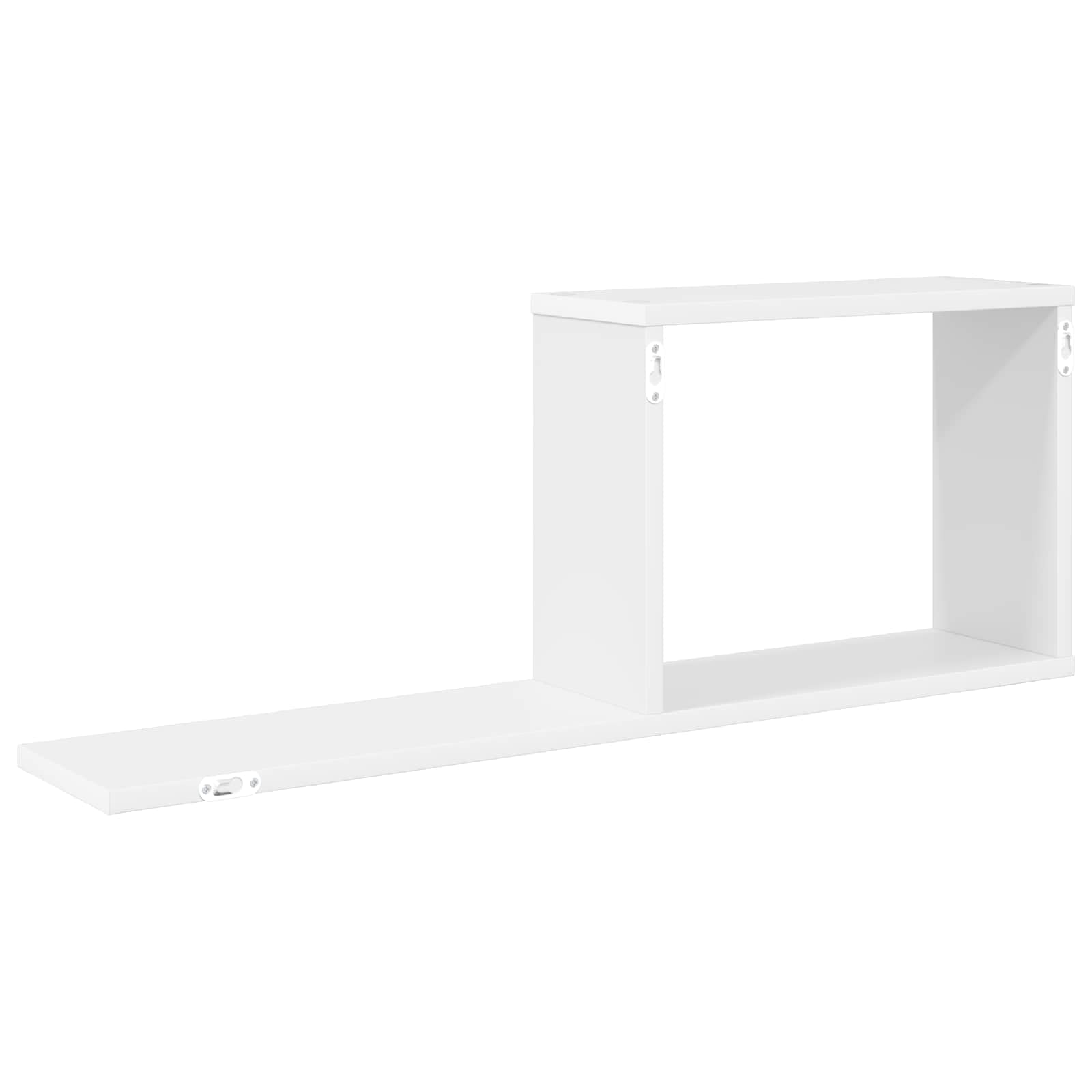 Mensola sospesa in legno bianco, 80 x 15 x 30 cm, montaggio a parete, con molto spazio per soggiorno, camera da letto, ufficio e cucina, design moderno, salvaspazio e stabile