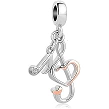 CharmSStory Music Notes Charm Melody and Heart Dangle Beads for Charm Bracelets Necklaces