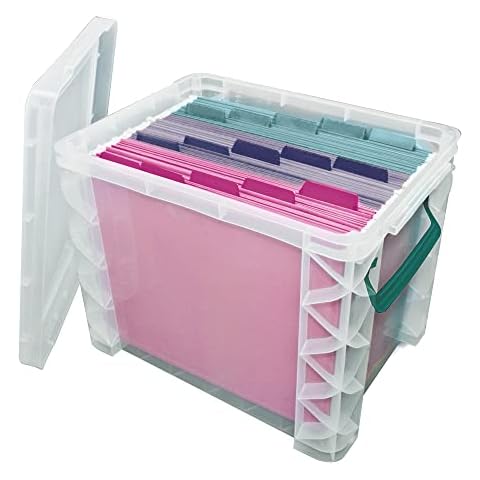 Super Stacker Storage Box, 19 Liters, Clear/Sea Breeze Cover