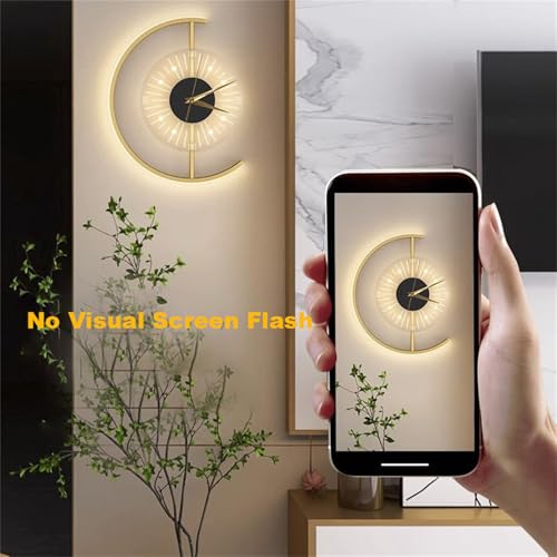 Apliques de Pared Sala de Estar de Diseño Exclusivo Oro con Reloj LED Interior 4