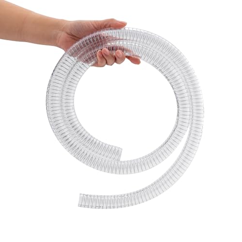 Image of 1-1 /4 inchid-5ft PVC Reinforced Tubing Steel Wire Suction Hose Vinyl Tubing | 1.25 inch Clear Heavy Duty Flexible PVC Vacuum Hose,Discharge Drain Fuel Oil Gas Water fill Marine Bilge Pump Pond Spa