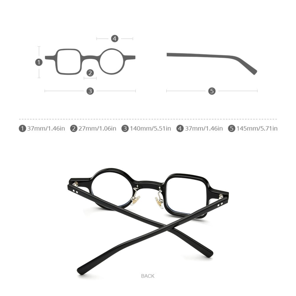 MUTYNE Acetat-Brillengestell für Herren, Retro, Vintage, links, quadratisch, rechts, rund, Brillen, Brillen