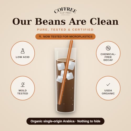 Image of COFFREE Organic Instant Coffee Packets - Extra Strong 150% Caffeine - Mold Free, Low Acid, Single-Origin Arabica - Individual Single Serve Coffee Sticks - Travel, Camping - Dark Roast - 24 Count