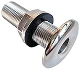 Marine Grade 316 Stainless Steel Full Threaded Through Hull Pipe Fittings with Nuts and washers for Boats, Yachts (3/8IN)