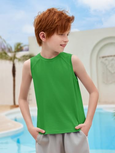Haloumoning Boys Tank Tops Athletic Sleeveless Crewneck T-Shirts Kids Undershirts 5-14 Years3