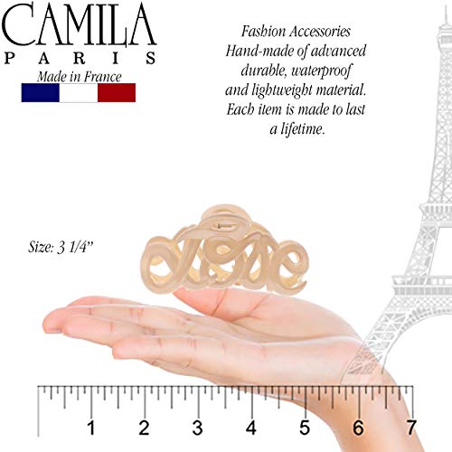 Camila Paris Cp3046 French Hair Clip For Women, 3.25 Inch Girls Hair Claw Clips Jaw Ivory Cellulose, Fashion Durable And Styling Hair Accessories For Women, Strong Hold No Slip Grip, Made In France #TOP2