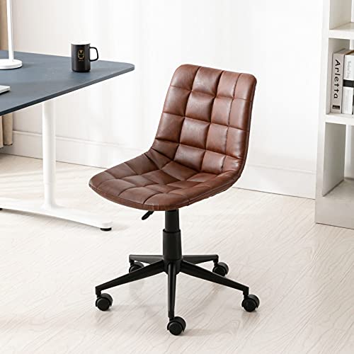 Sillas Oficina Wahson - Silla de oficina de piel sintética giratoria de 360 °, altura media de la espalda, ajustable, sin brazos, para...