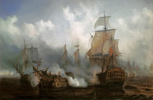 Cuadro en lienzo de la batalla de Trafalgar para renovar paredes vacías de forma elegante